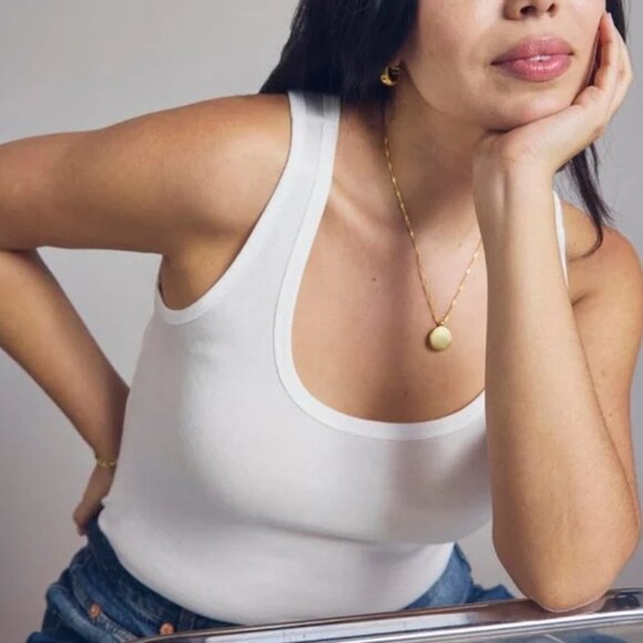 Splendid Classic Pima & Micro Modal Tank White Large - Picture 1 of 5